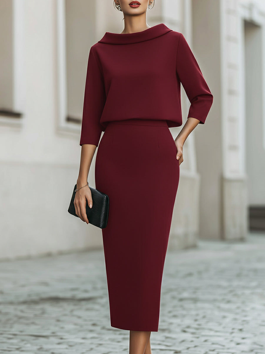 Boat Neck Top and Midi Skirt Set Co-ord – Whitemore & Daughters