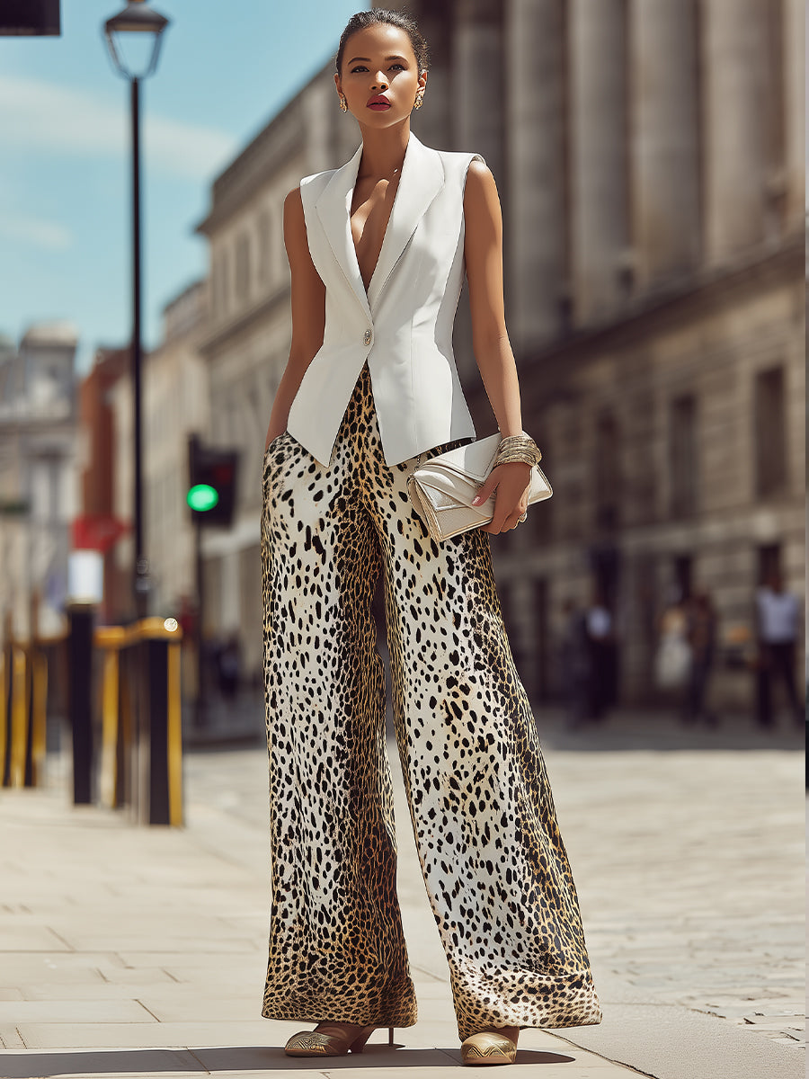 Brown Sleeveless Tailored Vest & Printed Trouser Co-ord – Whitemore & Daughters