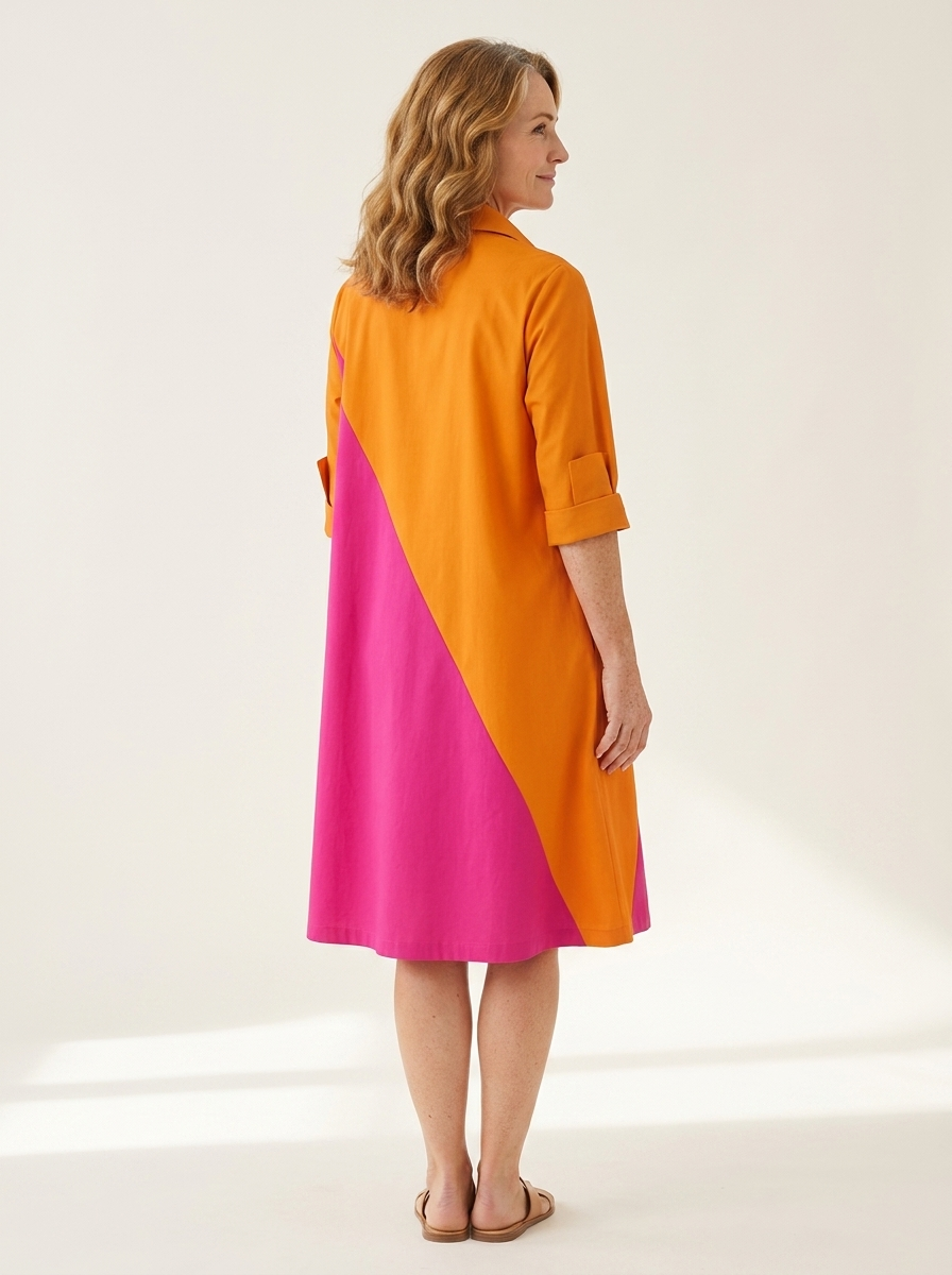 Sabrina - Stylish Cotton Midi Dress