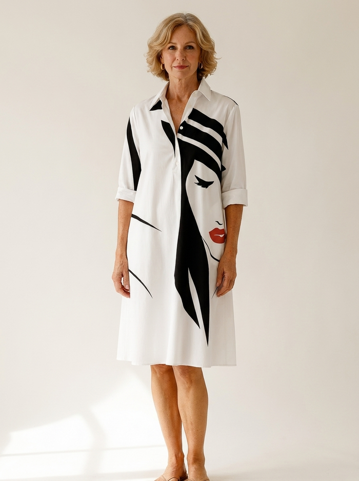Yvette - Chic Cotton Midi Dress