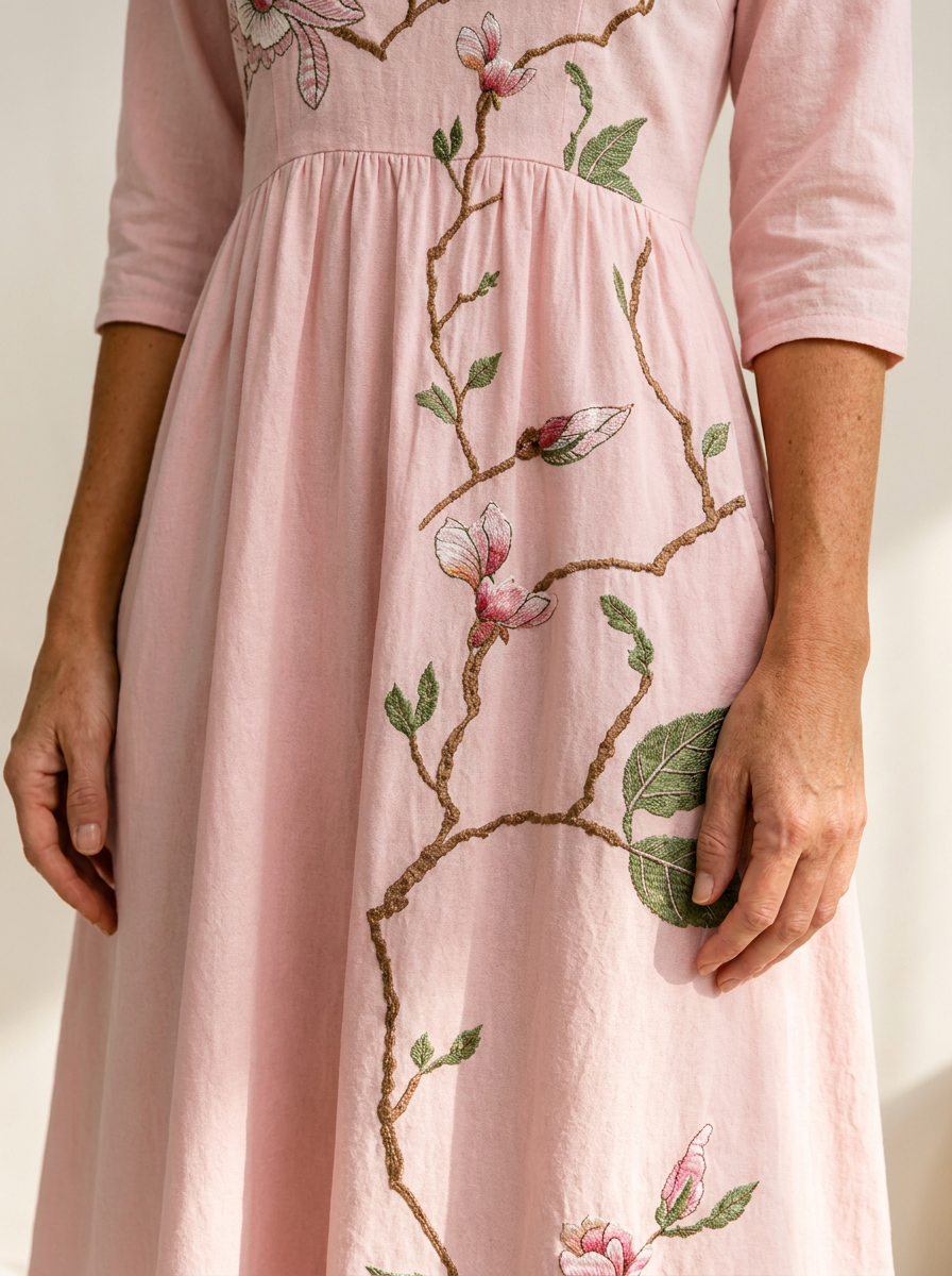 Blush Magnolia Garden Midi Dress