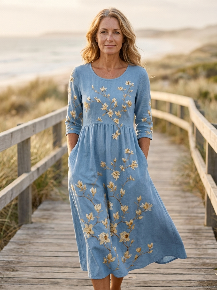 Bluebell Meadow Pocket Midi Dress