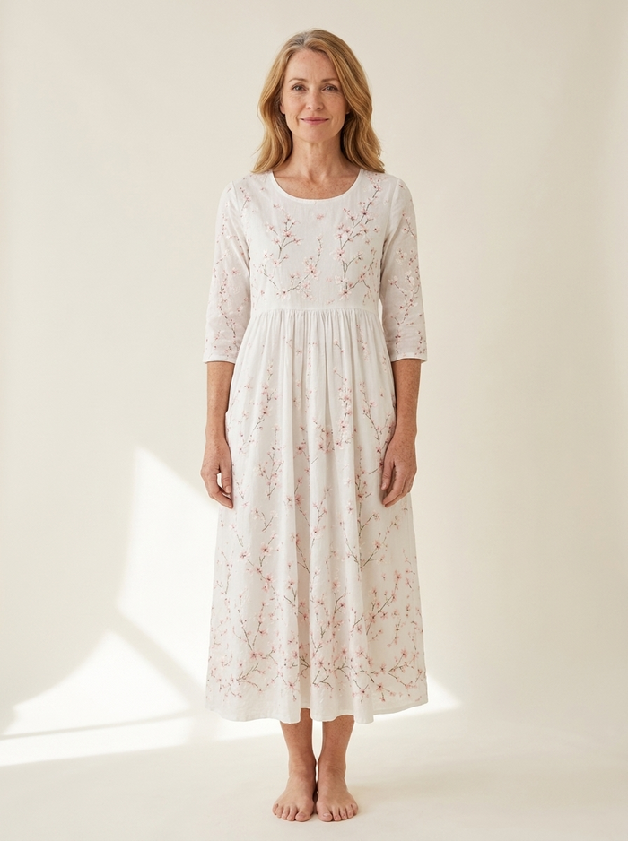 Cherry Blossom Grace Everyday Midi Dress