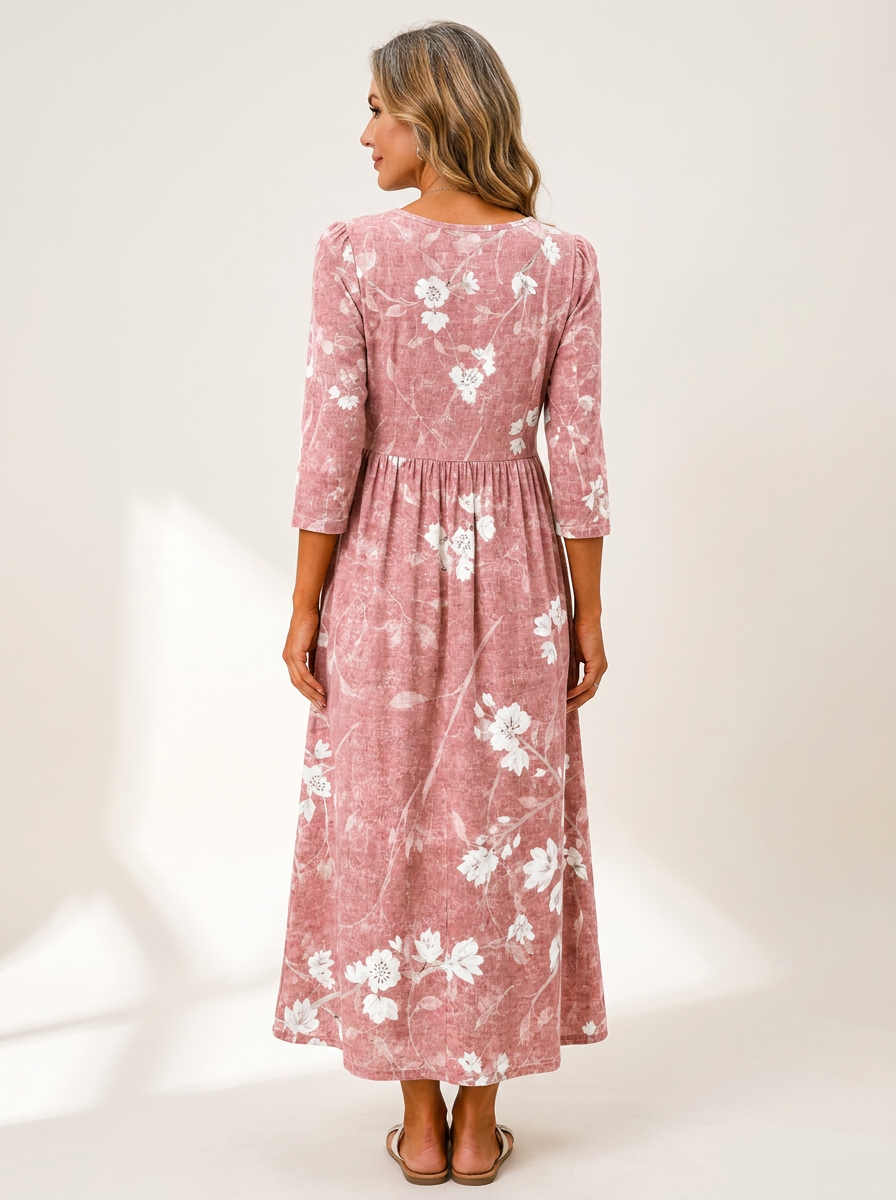 Blush Bloom Grace Pocket Midi Dress