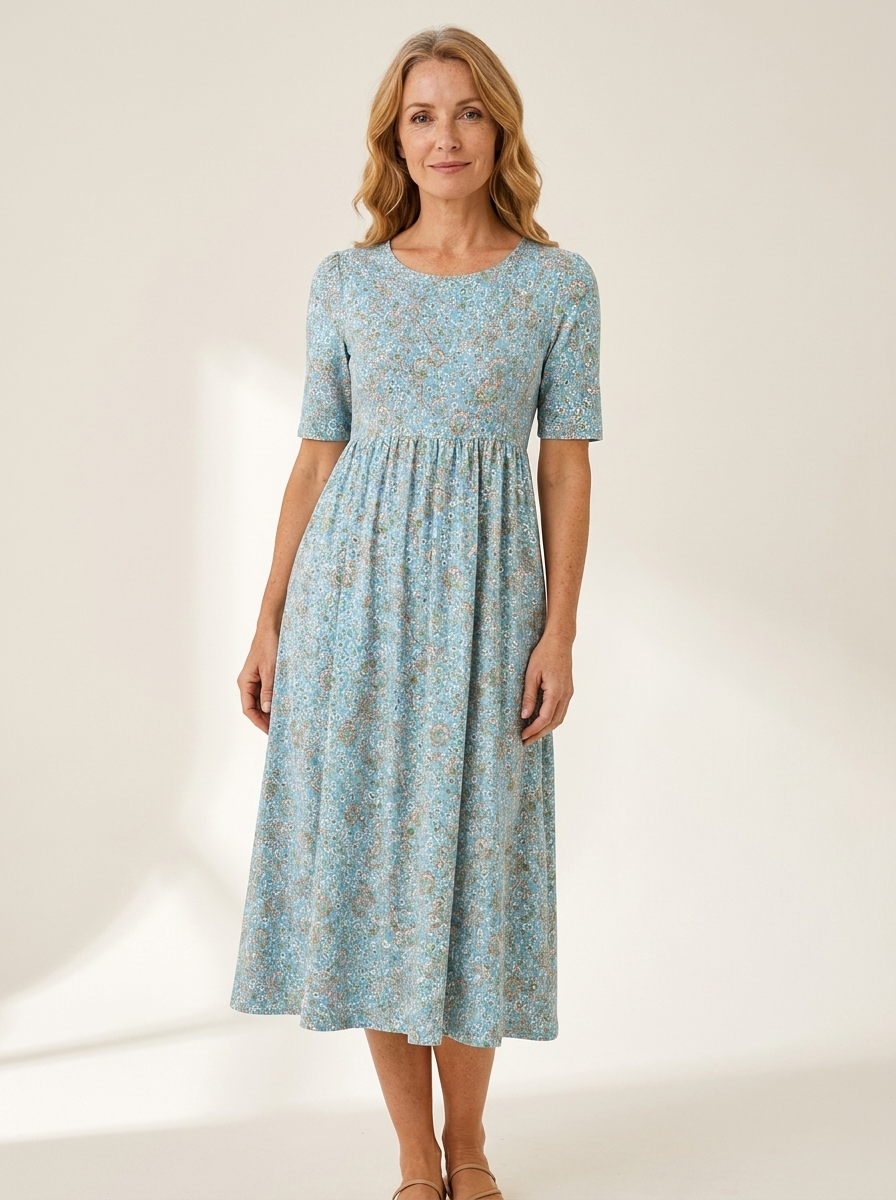 Seaside Mosaic Pocket Maxi Dress