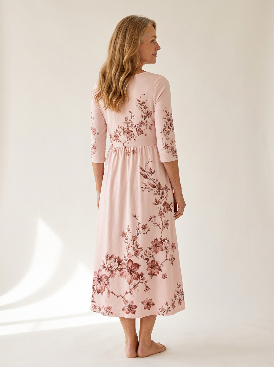 Rose Garden Charm Pocket Midi Dress
