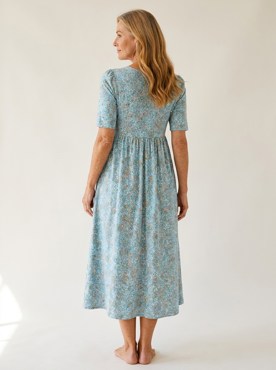 Seaside Mosaic Pocket Maxi Dress