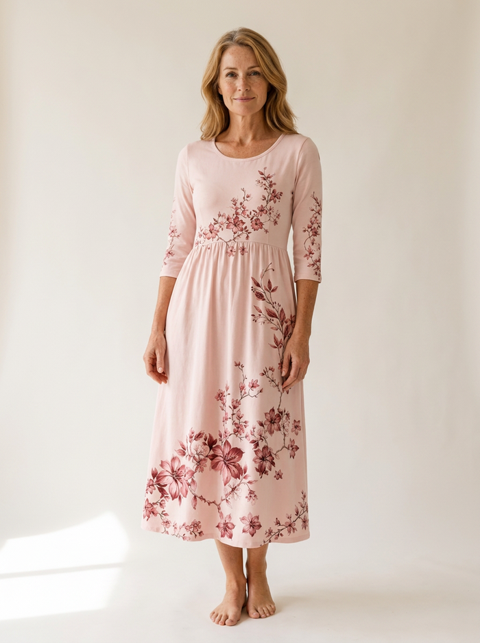 Rose Garden Charm Pocket Midi Dress