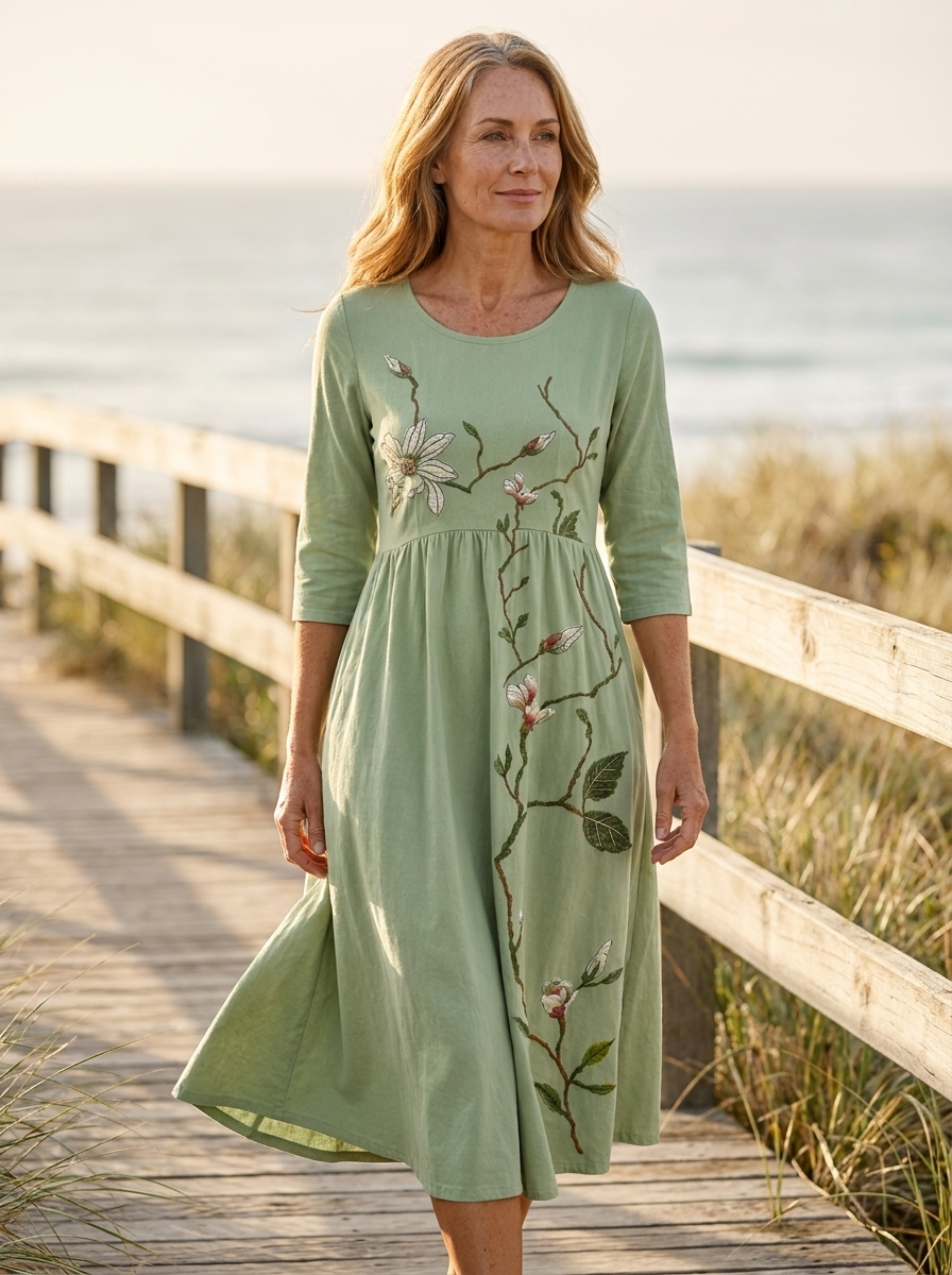 Willow Bloom Sage Midi Dress
