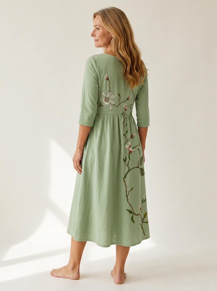 Willow Bloom Sage Midi Dress