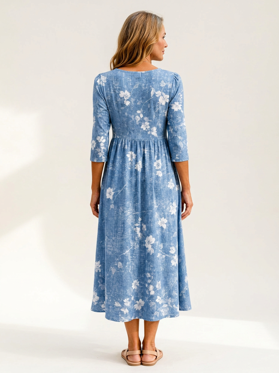 Bluebell Breeze Floral Pocket Midi Dress