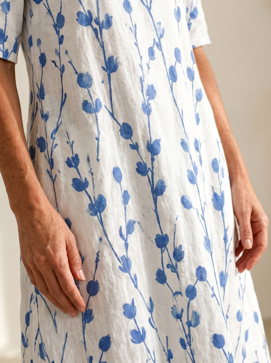 Blue Meadow Breeze Pocket Midi Dress