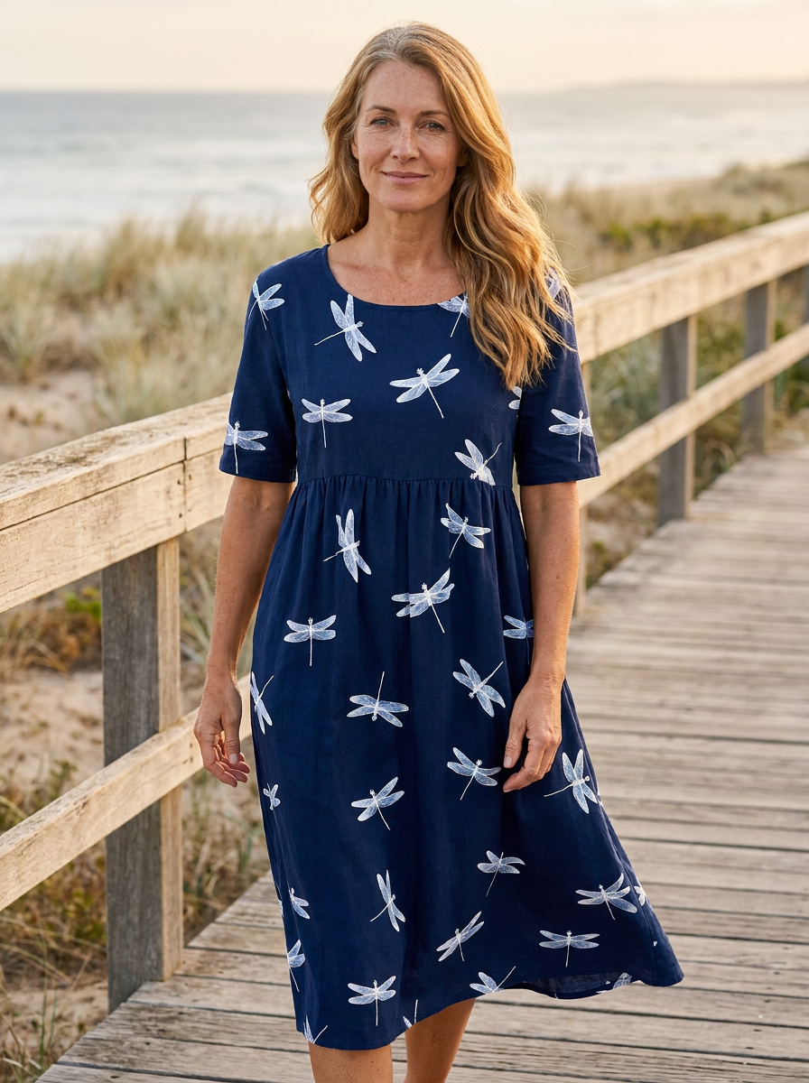 Dragonfly Breeze Pocket Midi Dress