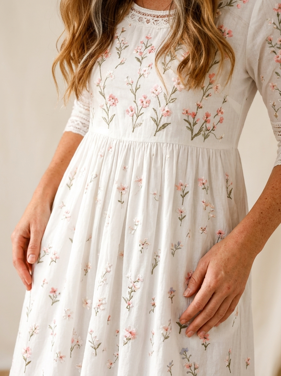 Whispering Wildflower Pocket Midi Dress