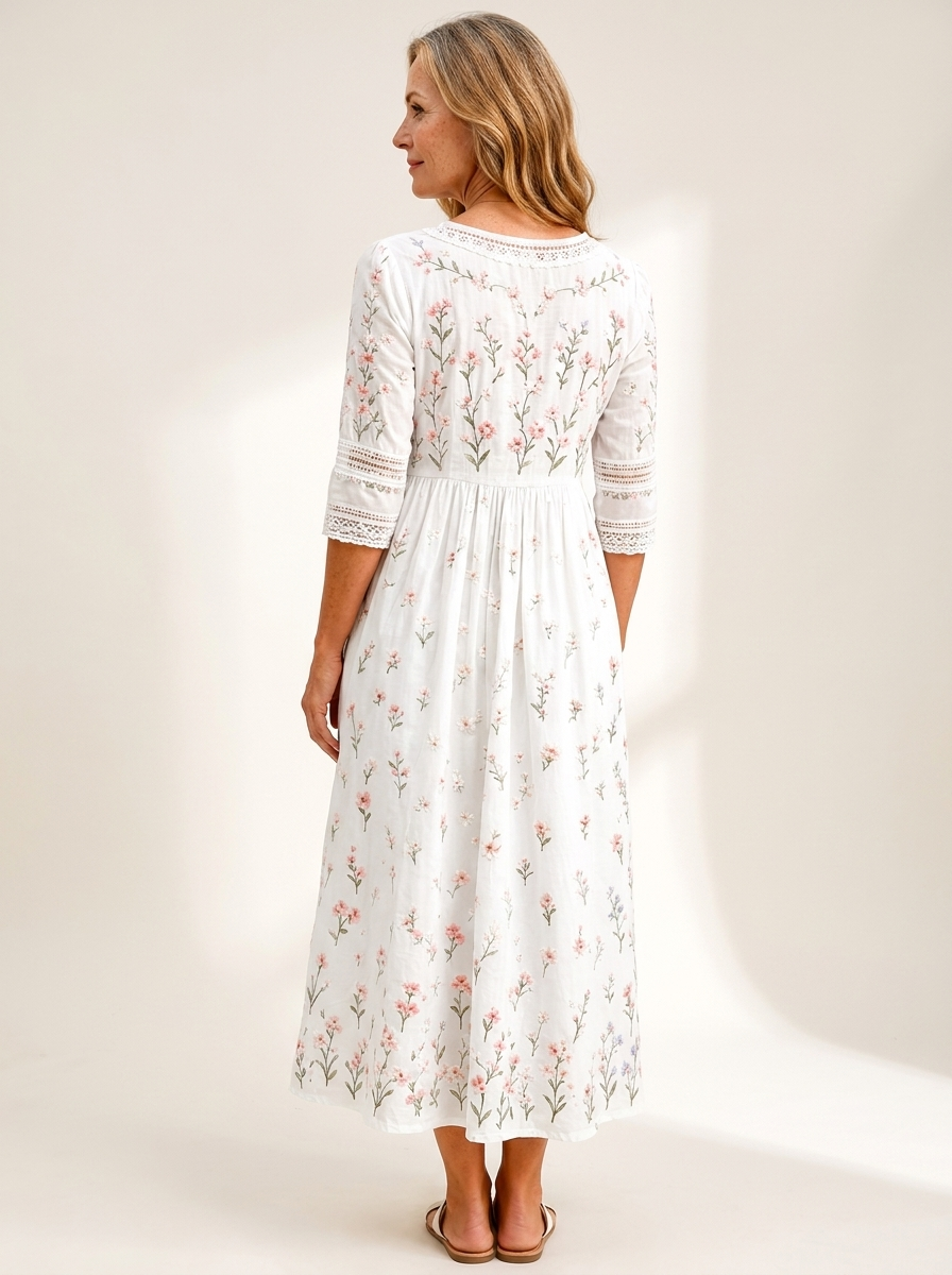 Whispering Wildflower Pocket Midi Dress