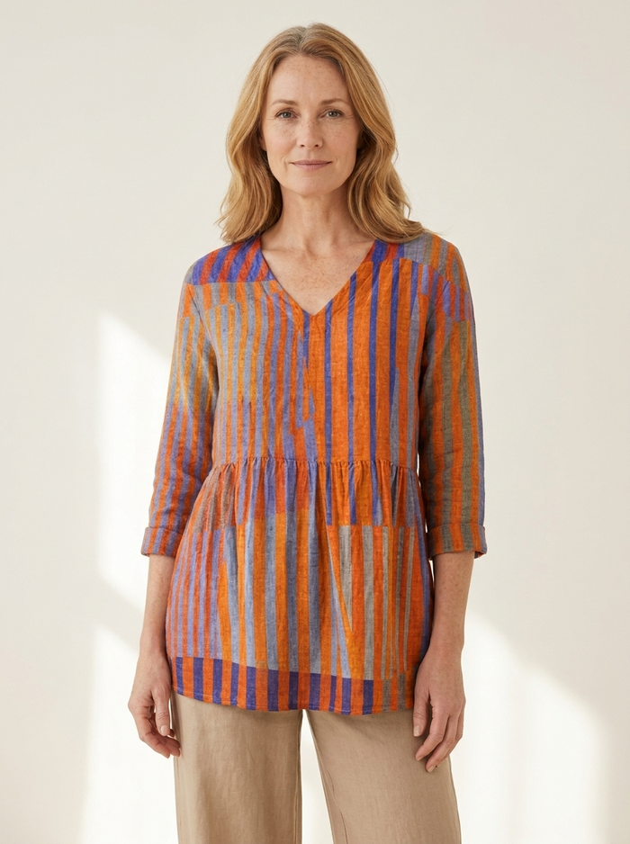 Nadia | Long Blouse with V-Neck