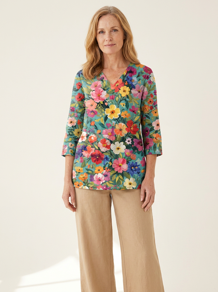 Nora | Long Blouse with V-Neck