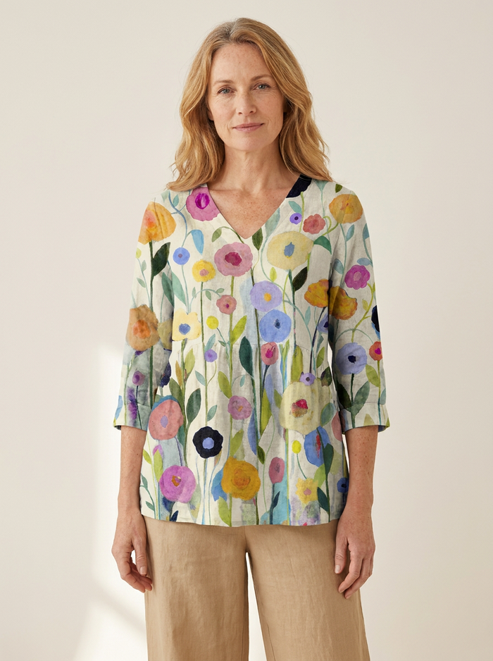 Louise | Long Blouse with V-Neck