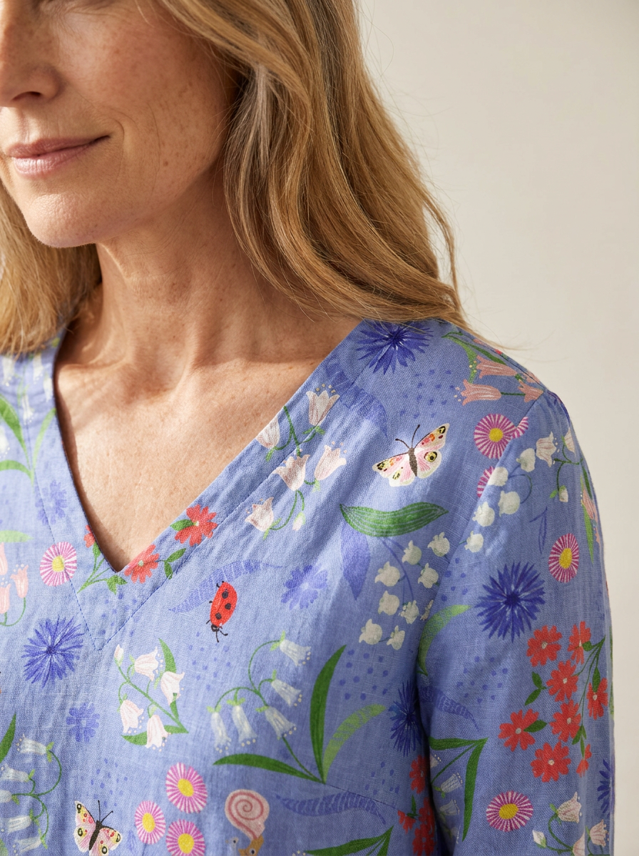 Aline | Long Blouse with V-Neck