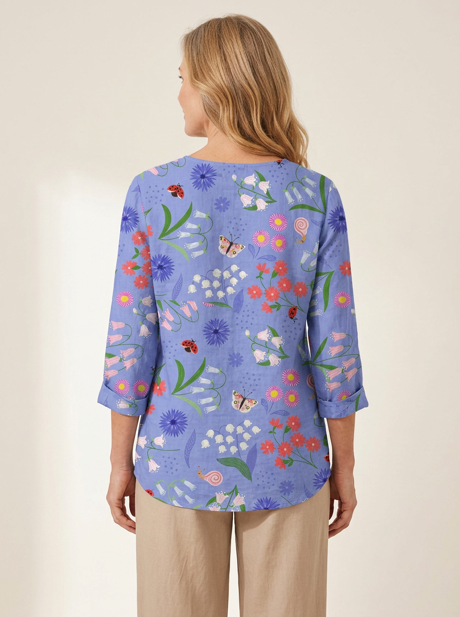 Aline | Long Blouse with V-Neck