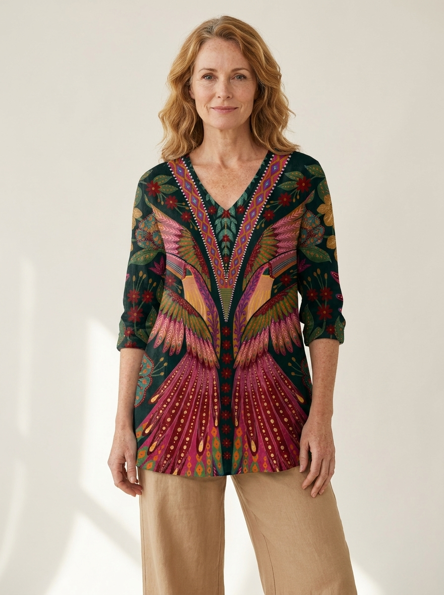 Manon | Long Blouse with V-Neck