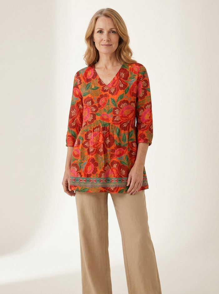 Marion | Long Blouse with V-Neck