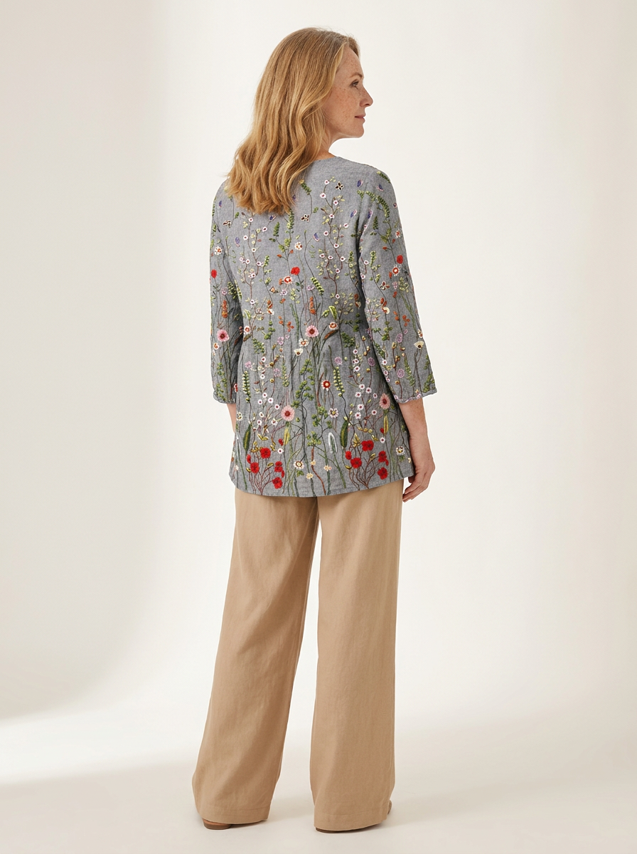 Amelie | Long Blouse with V-Neck
