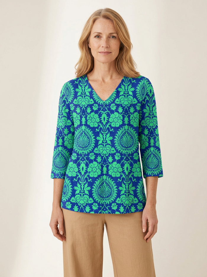 Ines | Long Blouse with V-Neck