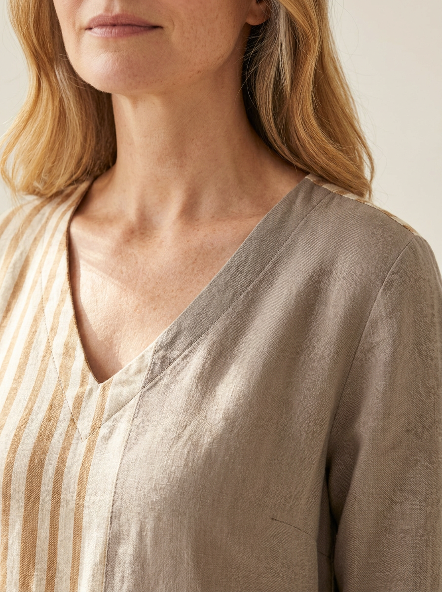 Camille | Long Blouse with V-Neck