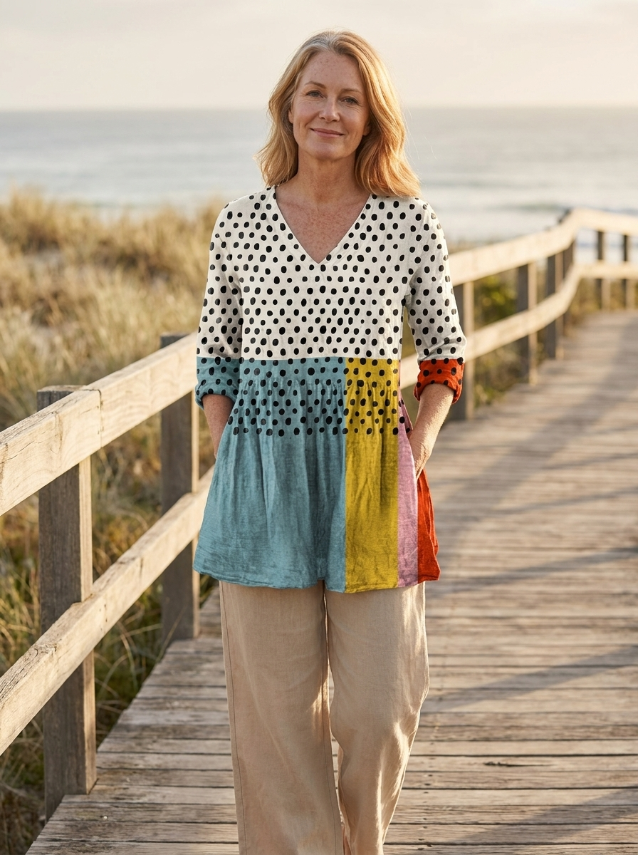 Valerie | Long Blouse with V-Neck