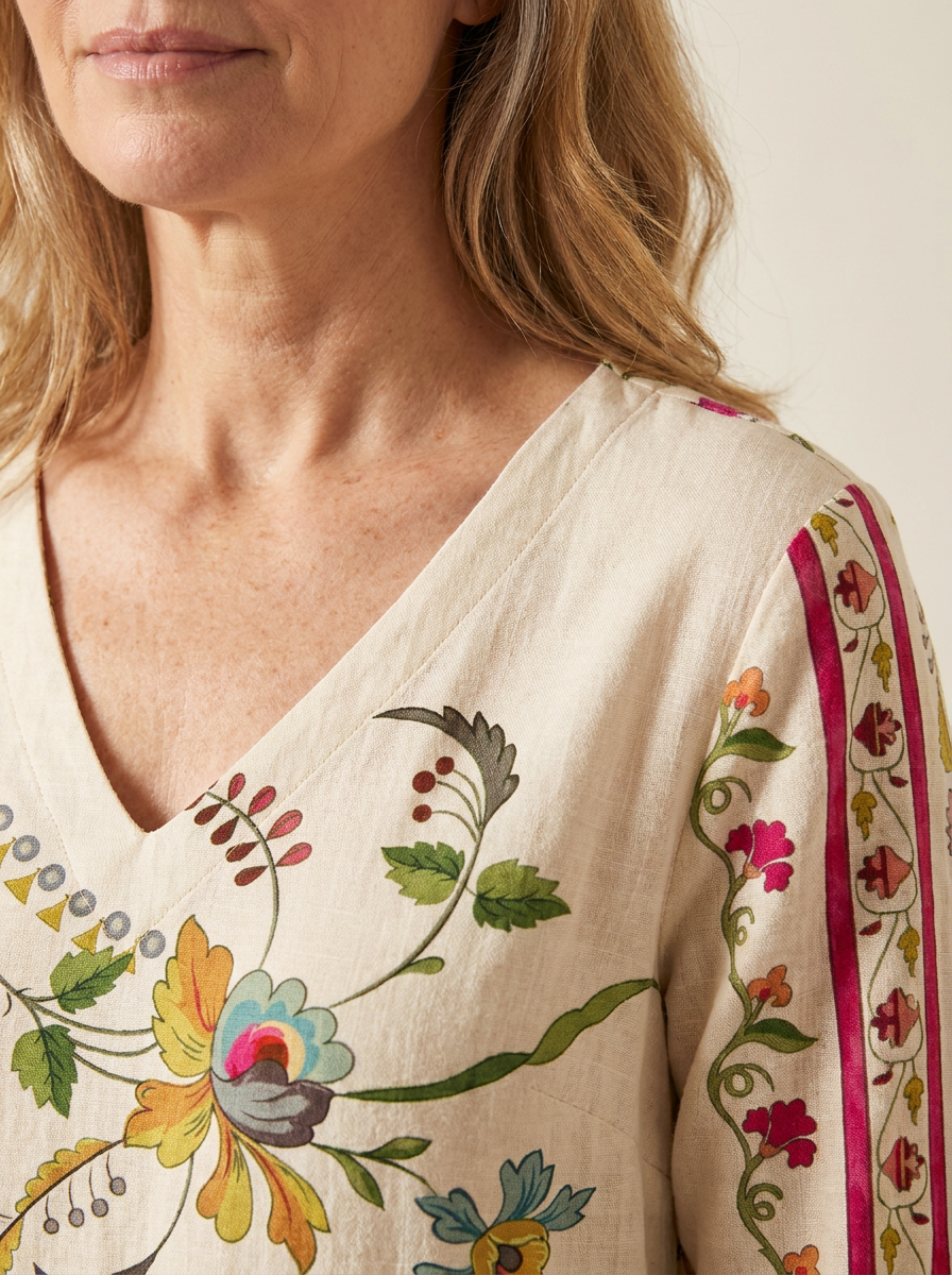 Clara | Long Blouse with V-Neck