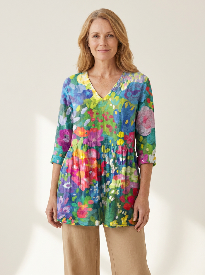 Maelle | Long Blouse with V-Neck