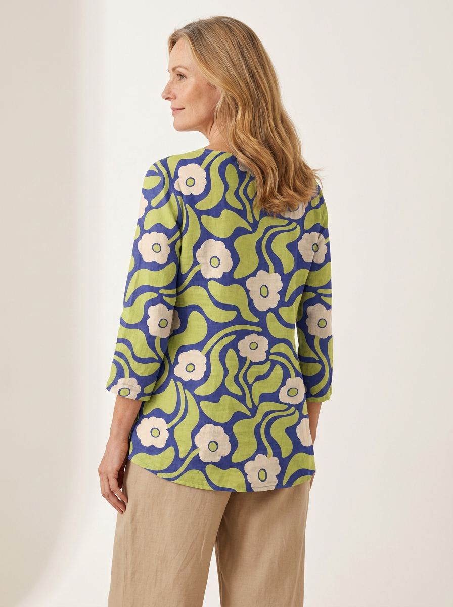Elodie | Long Blouse with V-Neck