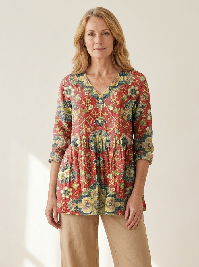 Lea | Long Blouse with V-Neck