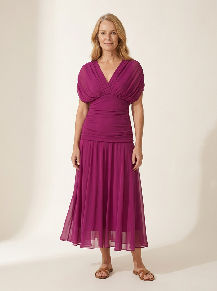 Fiona | Elegant Fuchsia Dress