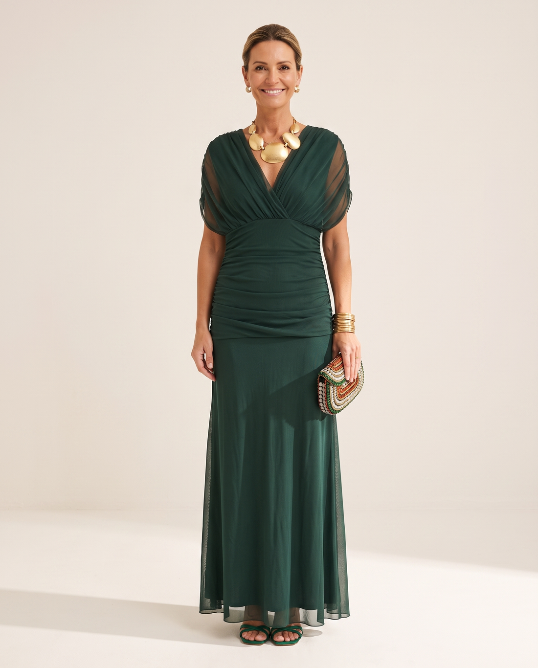 Whitemore & Daughters - Amarra Maxi Dress: Off-Shoulder Twist-Front Dress with Flowy Skirt