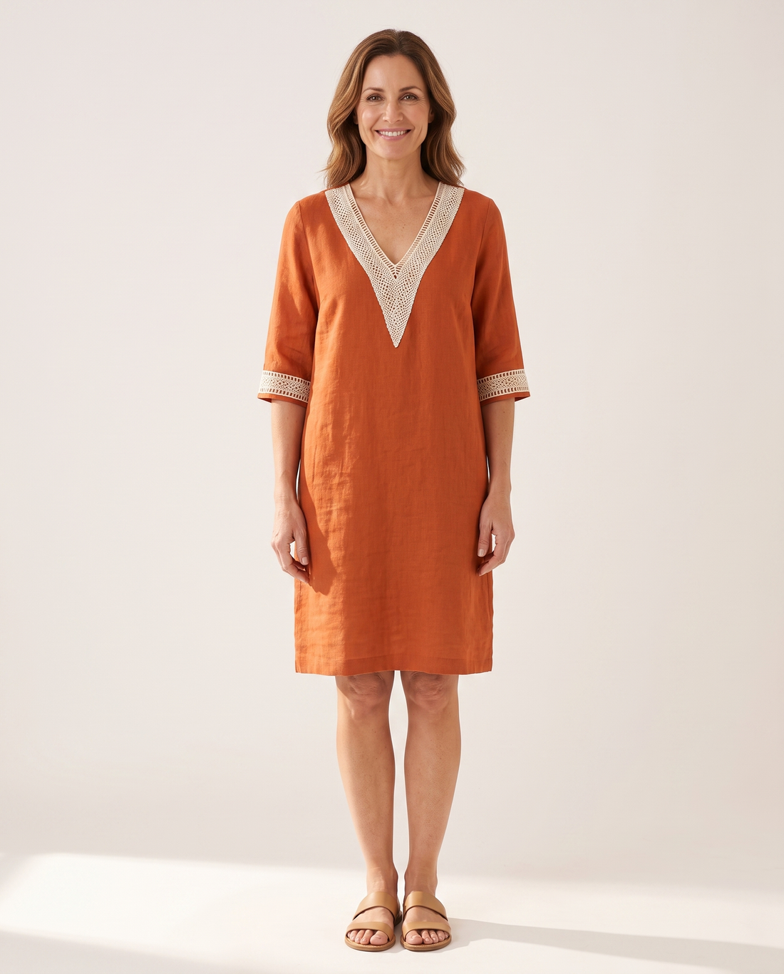 Whitemore & Daughters - Eleanor Mini Dress: V-Neck Dress with Cut-Out Detail