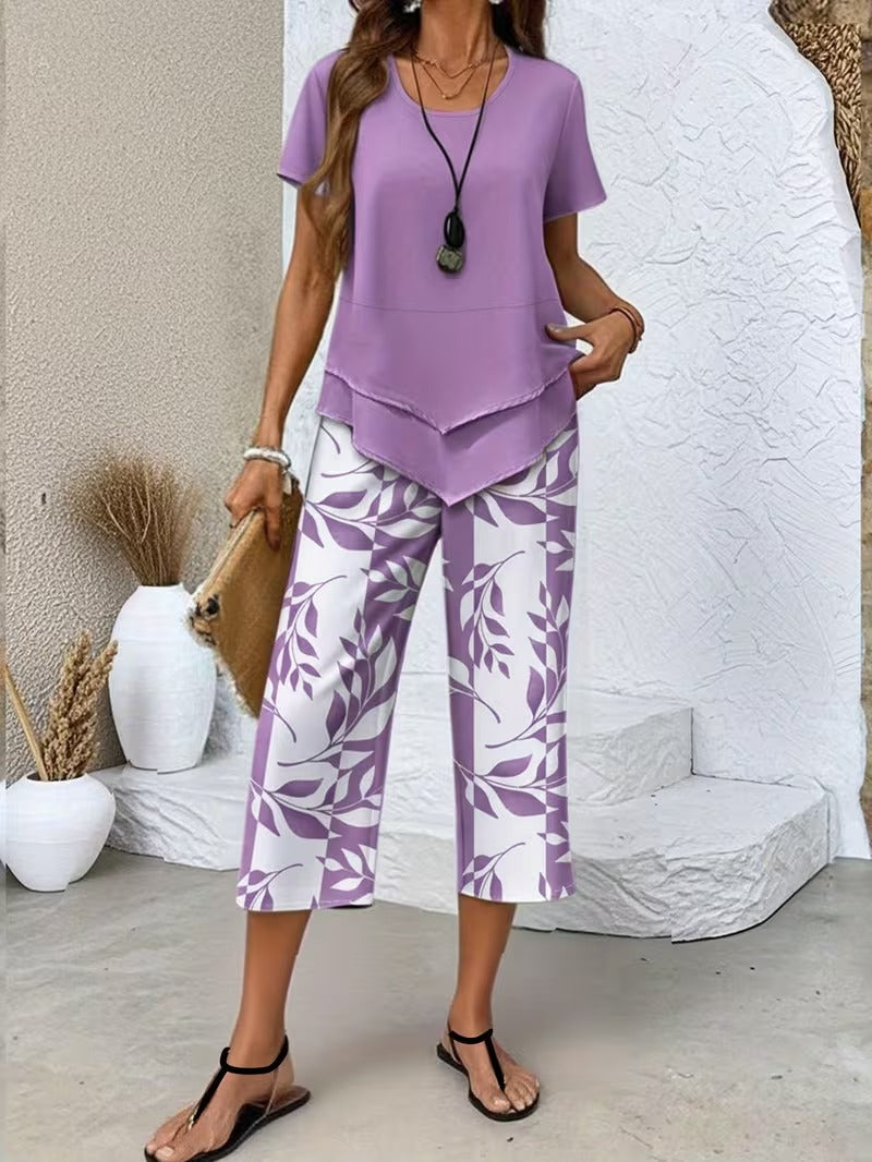 Casual Leaf Print Two-Piece Set Co-ord – Whitemore & Daughters