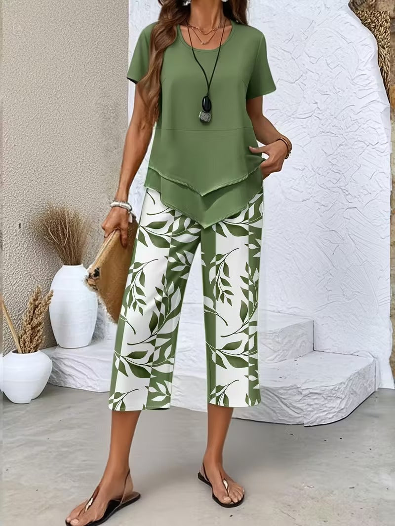 Casual Leaf Print Two-Piece Set Co-ord – Whitemore & Daughters
