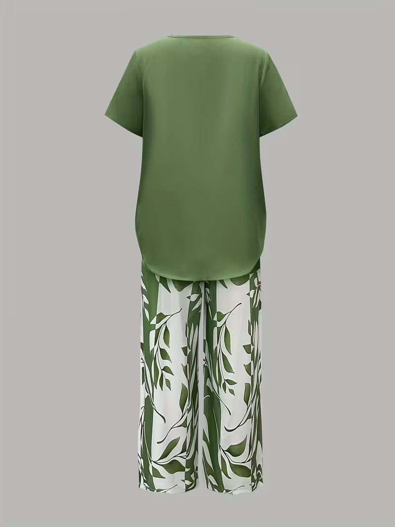 Casual Leaf Print Two-Piece Set Co-ord – Whitemore & Daughters